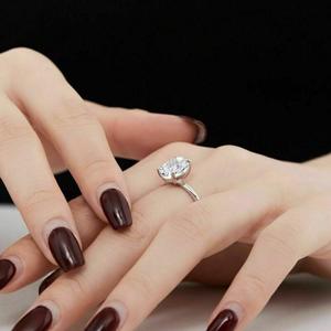 Jeulia Handmade Sterling <b>Silver</b> Oval Cut Moissanite Statement <b>Ring</b> for <b>Men</b> - Product Image 3