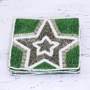 Royal Look Handmade Glass <b>Beaded</b> Table <b>coaster</b> Hotel Restaurant Table Decorative <b>Beaded</b> <b>Coaster</b> and Gifted Use Item - Product Image 2