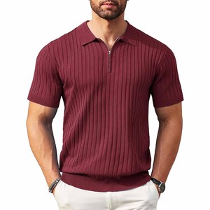 Camisas de Golf para Hombre, Manga Larga, Cierre de Cremallera, Estilo Casual Elegante, Cuello en V, 100% Algodón Canvas, Sólidas, Transpirables, de Secado Rápido, con Logotipo Frontal - Product Image 2