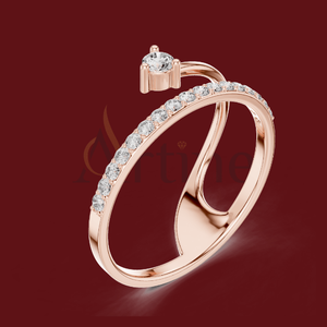 Bague solitaire 14K taille coussin en or - Product Image 1