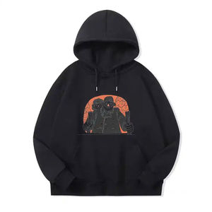 Venta al por mayor de ropa de calle para hombres sudaderas con capucha diseño de impresión personalizado DTF con cuello con capucha logotipo frontal posición sudaderas en blanco - Product Image 4