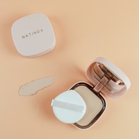 Natinda Private Label No.23 Beige 12g Silky Cover Pact Poudre anti-cernes longue durée Soin des imperfections Maquillage Blanchissant