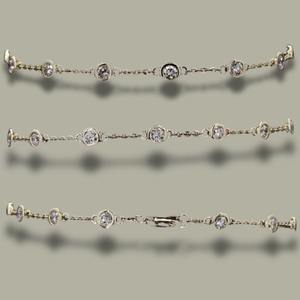 สร้อยข้อมือเพชรสำหรับปลูกในแล็บทรงกลม14K สีเหลืองทอง VVS EF ชัดเจนเครื่องประดับโซ่ขนาด7นิ้ว - Product Image 5