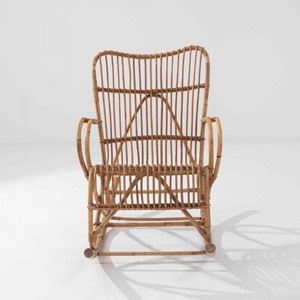 เก้าอี้โยกหวายธรรมชาติทนทานสำหรับลานกลางแจ้งเก้าอี้ผ่อนคลายขี้เกียจ - Product Image 3