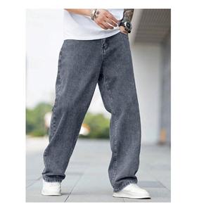 Jeans de Hombre de Algodón Estampado de Lujo, Ecológicos, de Color Sólido, Nuevo Estilo, Azul, Corte Recto, Ajustados, de Alta Calidad, Personalizados, Cintura Media, Talla Grande - Product Image 1