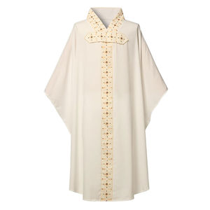 Robe de chœur en polyester de haute qualité, brodée, service OEM ODM, vente en gros, avec étole, sur mesure - Product Image 1