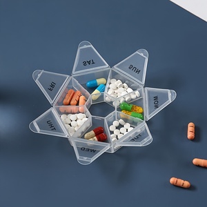 8,3*8,3*1,7 cm 7 rejilla semanal píldora anticonceptiva caja de almacenamiento dividida colorido viaje al aire libre píldora organizador comida joyería píldora monedero - Product Image 4