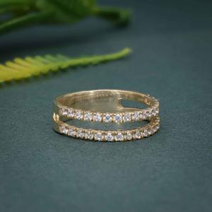 Estilo clásico IGI certificado VVS Lab Grown Diamond 14K oro sólido media eternidad anillo de boda joyería fina de moda para mujeres - Product Image 2