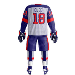 Meilleure vente d'uniforme de hockey sur glace unisexe 100% polyester Design personnalisable avec nom d'équipe OEM Style de jeu - Product Image 2
