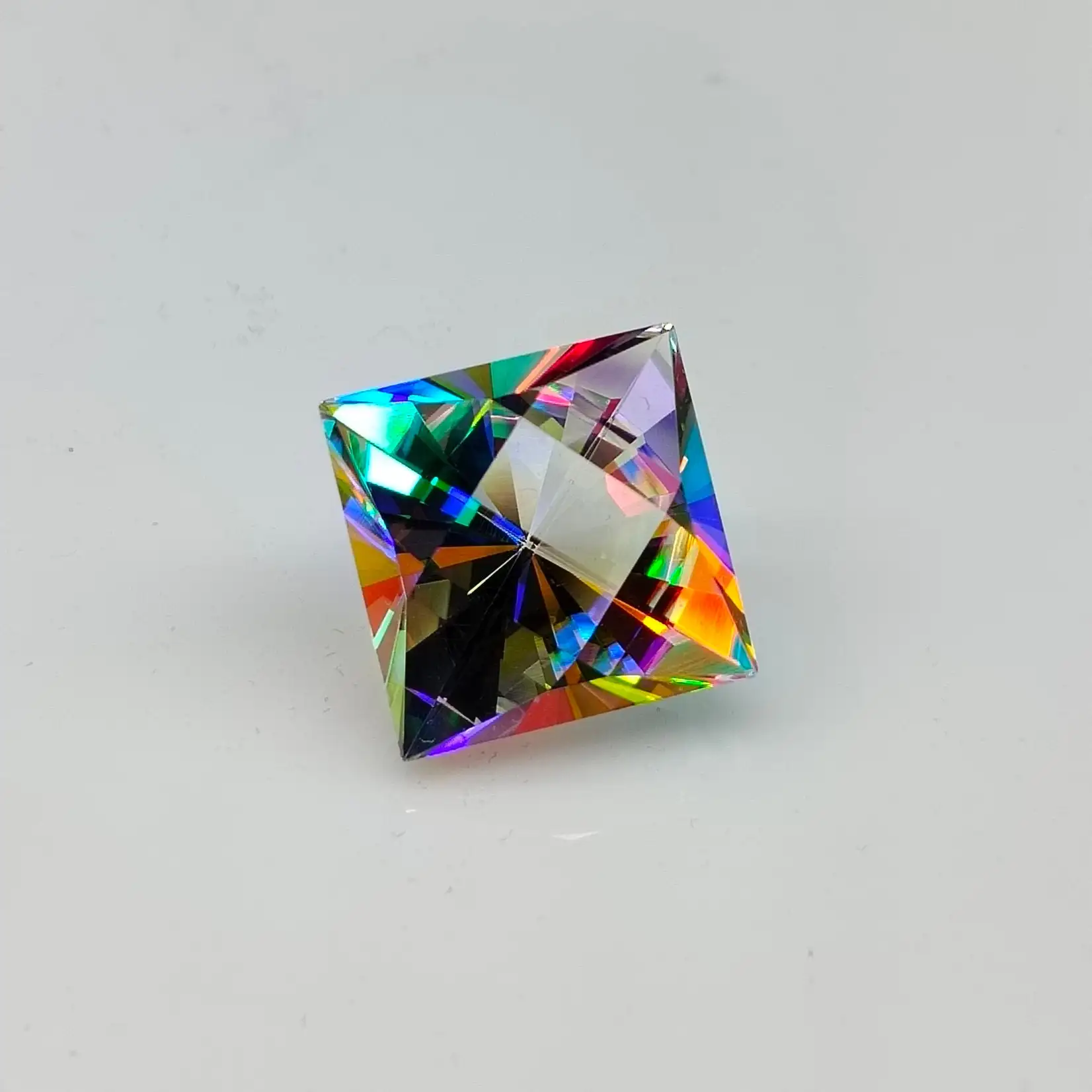 Natural Mystic Topaz Multi Color Gemstone Princess Cut Stone round Shape Jewellery Making Pendant Stone Loose Gemstone Making