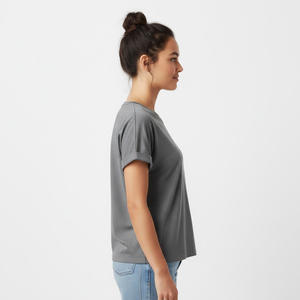 Camiseta de Manga Corta de Algodón para Mujer, 100% Algodón, Impresión Personalizada de Alta Calidad, Talla Grande, Precio Económico, Camisetas de Mujer en Tendencia - Product Image 4