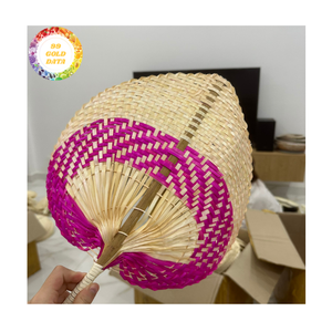 Ventilador de mano de bambú, ligero, ecológico, de bambú y hojas de palma, origen de Vietnam para decoración, uso de refrigeración al aire libre, caja al por mayor - Product Image 3