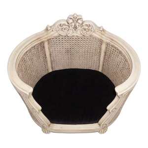 Antique lit pour animaux de compagnie en bois chat canapé rotin chien chaise accessoires pour animaux de compagnie chat et chien maison faite pour meubler les meubles de maison européens - Product Image 5