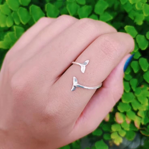 Anillo de cola de ballena ajustable de Plata de Ley 925, anillo de delfín inspirado en el océano para mujer, joyería de moda para regalo de fiesta de aniversario - Product Image 2