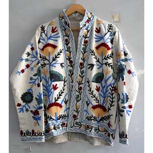 Luxury Hand Embroidered <b>Velvet</b> Winter Coat Ethnic Boho <b>Jacket</b> for <b>Women</b> - Product Image 2