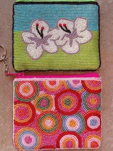 Portefeuille à fermeture éclair en coton brodé coloré pour femme - Product Image 6