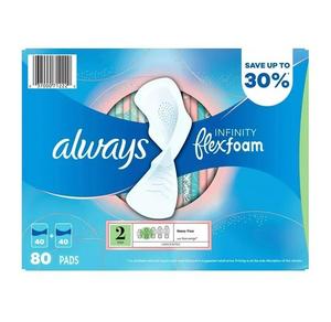 Always Infinity Coussinets féminins pour femmes Coussinets Flexfoam avec ailes Taille 2 Doux Absorbant Confortable Protection contre les fuites À vendre pas cher - Product Image 4