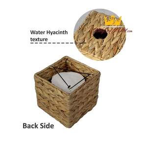 Couvercle de boîte à mouchoirs carré en jacinthe d'eau fait à la main pour le rangement des serviettes dans la cuisine salle de bain hôtel Restaurant fait à la main au Vietnam - Product Image 2