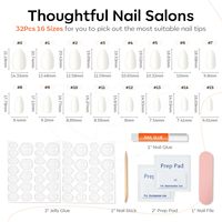 Modelones Melkwitte Opzetnagels Amandelvorm, Zomerse Korte Kunstnagels, Herbruikbare Nagelset met Nagellijm Adhesieve Pads Mini Nagels