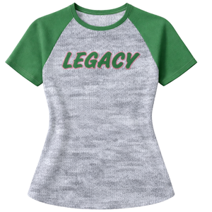 Camiseta Gris 08 Legacy con Mangas Raglán, Ropa de Hermandad Griega, Rosa y Verde para Mujer, Estilo Universitario, Casual, Veraniego, con Diamantes - Product Image 3