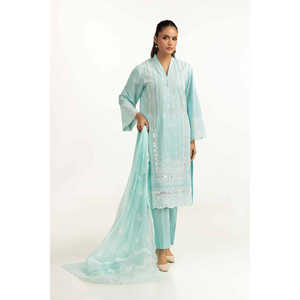 ชุดสูทผ้าลอนปักเลื่อม 3 ชิ้น รุ่น IUSTKSD-2155 สำหรับฤดูร้อนและอากาศอบอุ่น - Product Image 1