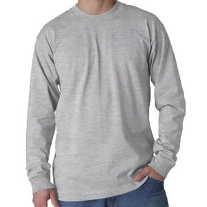 T-shirt à manches longues décontracté de haute qualité été Logo personnalisé hommes coton lourd impression surdimensionné Streetwear - Product Image 6