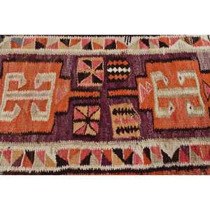 Tapis turc vintage 2,8x8,8 pi (85x267 cm), Kilim rouge avec motifs de plantes et d'arbres - Product Image 5