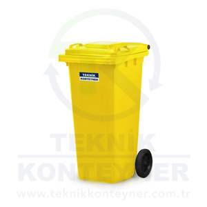 Venta caliente de lujo 120L contenedor de residuos de plástico de alta calidad Estructura de pie Color amarillo mejor producto - Product Image 2