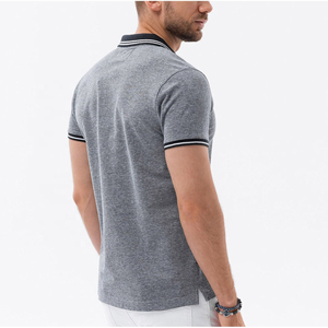 เสื้อโปโลแขนสั้นสำหรับผู้ชายเสื้อกอล์ฟแบบแห้งเร็วเสื้อโปโลระบายอากาศได้ดีผ้า100% คอตตอน - Product Image 3