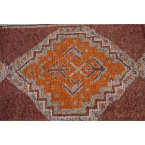 2.8x10.2 ft Vintage Rug, Turkish <b>Runner</b> Rug, <b>Red</b> Moroccan Wool Rug - Product Image 4