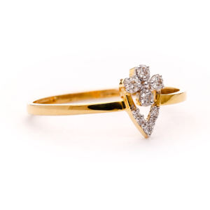 Anillo en Forma de V con Flor de Diamantes Dorados de Moda para Mujer, Regalo de Aniversario - Product Image 6