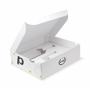 Boîte rectangulaire recyclée 26x32x10 cm Mod Frank - Couvercle et base personnalisés pour aliments, bougies, électronique - Product Image 4