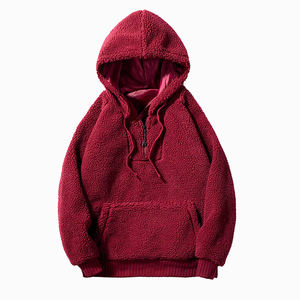 Personalizado de alta calidad de gran tamaño de los hombres de invierno de los fabricantes de moda negro Sherpa polar esponjoso sudaderas con capucha servicio OEM - Product Image 1