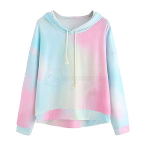 Sweat-shirts à capuche pour femmes en molleton 100% coton, doublés, tie-dye, service OEM, faible MOQ, grandes tailles, hiver, séchage rapide, coupe-vent - Product Image 1