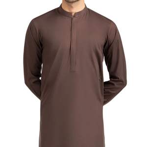 Shalwar Kameez pour homme en chocolat brun, costume traditionnel pakistanais pour homme, tissu de haute qualité, kurta pyjama de créateur, sur mesure - Product Image 3