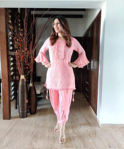 ผ้าโพกหัวเย็บสไตล์แอฟริกันสำหรับผู้หญิงเสื้อผ้าอิสลามดูไบสีชมพูปาร์ตี้ผ้าลินินผ้าไหมปากีสถานเป็นมิตรกับสิ่งแวดล้อมระบายอากาศ - Product Image 6