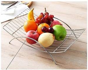 Panier à fruits en métal robuste argenté 2026 avec base stable, empêche le renversement et maintient les fruits en toute sécurité à tout moment - Product Image 6