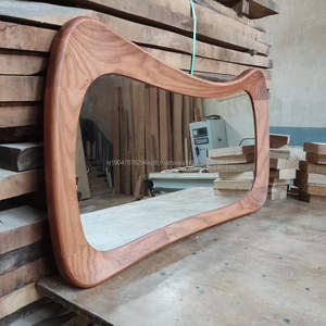 Miroir mural ovale en bois Art Déco fait main KALATRI, écologique, léger, bord poli, décoration élégante pour la maison et l'hôtel - Product Image 4