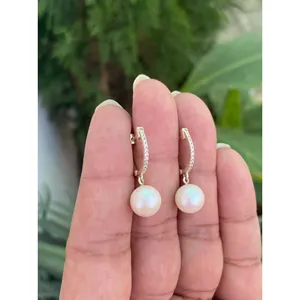 Pendientes de Plata 925 con Perlas, Accesorio de Joyería Elegante y Lujoso - Product Image 2