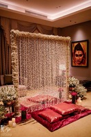 Rajnigandha/jasmin/tuberose bourgeons guirlande mariage indien & Nikah Pardha toile de fond Mehndi pendaison de crémaillère fleur fête scène décor