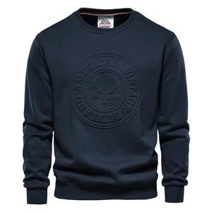 Sudadera personalizada 500 GSM en relieve para hombre, forro polar térmico grueso de poliéster/algodón de gran tamaño con forro de peso pesado, antibolitas - Product Image 4
