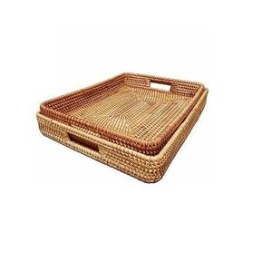 Bandeja de servicio tejida de mimbre de venta completa, bandeja de servicio de fruta de agua trenzada, bandeja de mimbre tejida, superventas de La India - Product Image 5