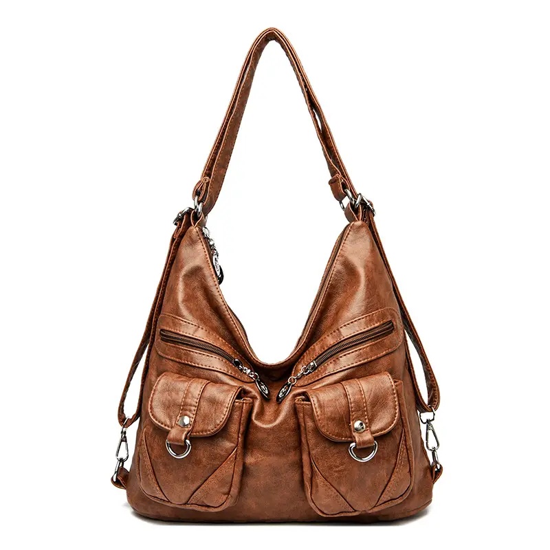 Hot Faddish femme sac en cuir PU souple nouvelle tendance loisirs sac à bandoulière remorquage façons transportant grande capacité sac à dos dames sac