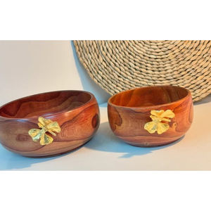 ชามเสิร์ฟไม้ธรรมชาติเป็นมิตรกับสิ่งแวดล้อมอุปกรณ์เสริมโต๊ะรับประทานอาหารสำเนียงทองสำหรับงานเลี้ยงวันเกิดและใช้ในบ้าน - Product Image 5