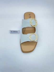 Đẹp Lady Giày Gót phẳng thiết kế mới trượt trên đôi Khóa da phụ nữ ăn mặc Sandal giản dị mùa hè ánh sáng mùa đông Sandal OEM - Product Image 3