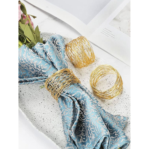 Vente en gros de ronds de serviette personnalisés pour hôtels Meilleur prix Argenterie Feuille Design pour mariages et table Matériau métallique décoratif - Product Image 2