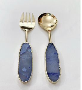 100% cubiertos artesanales naturales cuchara de latón/cuchillo/tenedor cubiertos Servidor de ensalada vajilla de acero con espejo Hotel restaurante cuchara de latón - Product Image 3