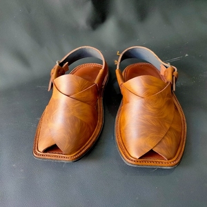 Latest Peshawari Leather Sandals <b>Open</b> <b>Toe</b> Design Solid Unique Color Custom Made for Winter Season Low MOQ Wholesale Rate - Product Image 1
