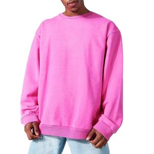 Precio al por mayor hombres sudadera personalizada en blanco de cuello redondo de algodón mezclado sudaderas de gran tamaño para venta al por mayor de gran tamaño hombro caído - Product Image 1