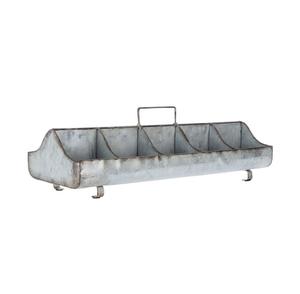Venta caliente Bandeja galvanizada Diseño elegante y simple Juego de 2 bandejas de servicio galvanizadas con asas de cuerda - Product Image 5